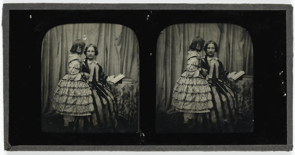 Detail of Portrait of mother and daughter by Anonymous