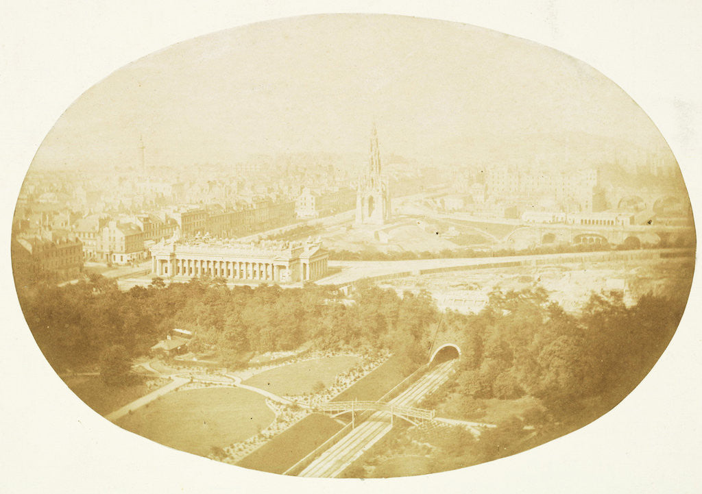 Detail of Oval view of Edinburgh, Scotland, with the monument to Sir Walter Scott by John Thomson