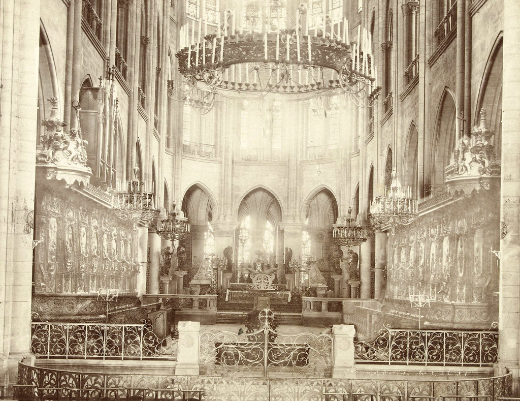 Detail of Interior of Notre Dame in Paris, France by Anonymous