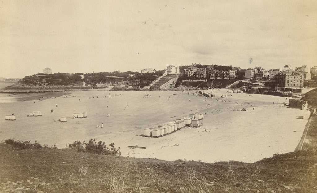 Detail of View of the beach at Dinard Brittany, France by CN & Co