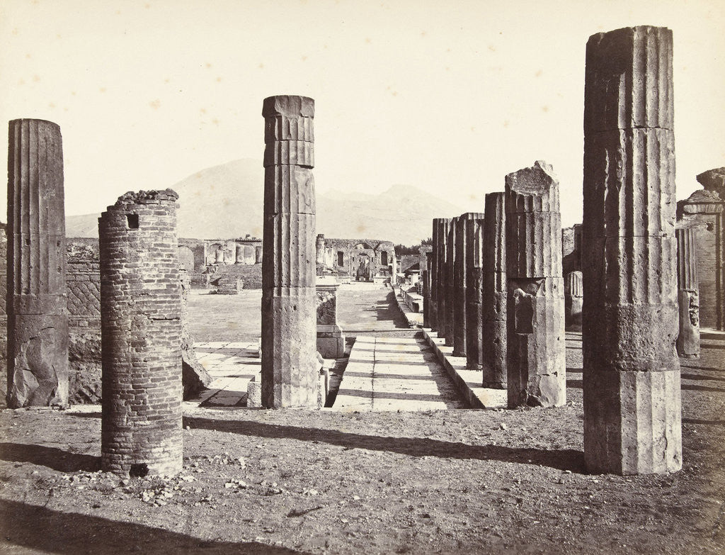 Detail of Ruins of forum in Pompeii Italy by Anonymous