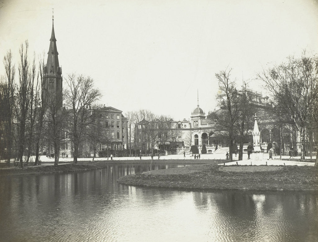 Detail of The Vondelpark in Amsterdam, The Netherlands overlooking the Vondel church and Vondelpark pavilion by Anonymous