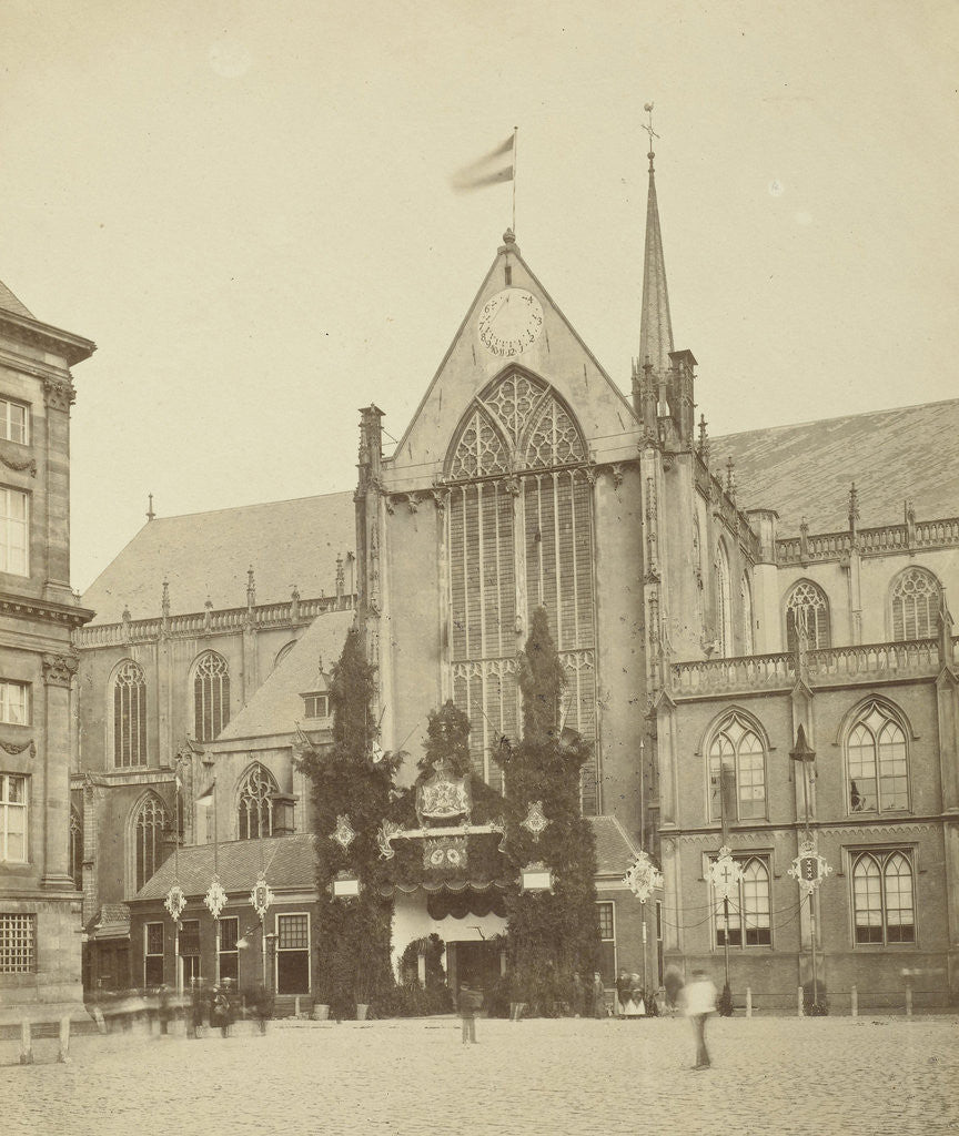 Detail of Decoration on the outside of the New Church in the reception of William and Emma in Amsterdam by Albert Greiner
