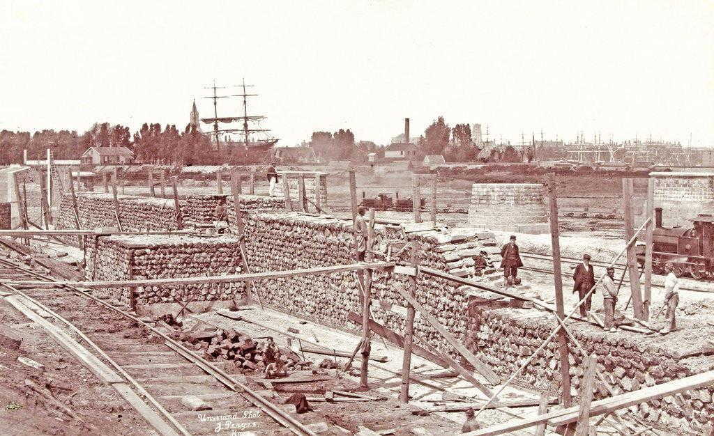 Detail of harbor construction works Feyenoord Rotterdam by Julius Perger