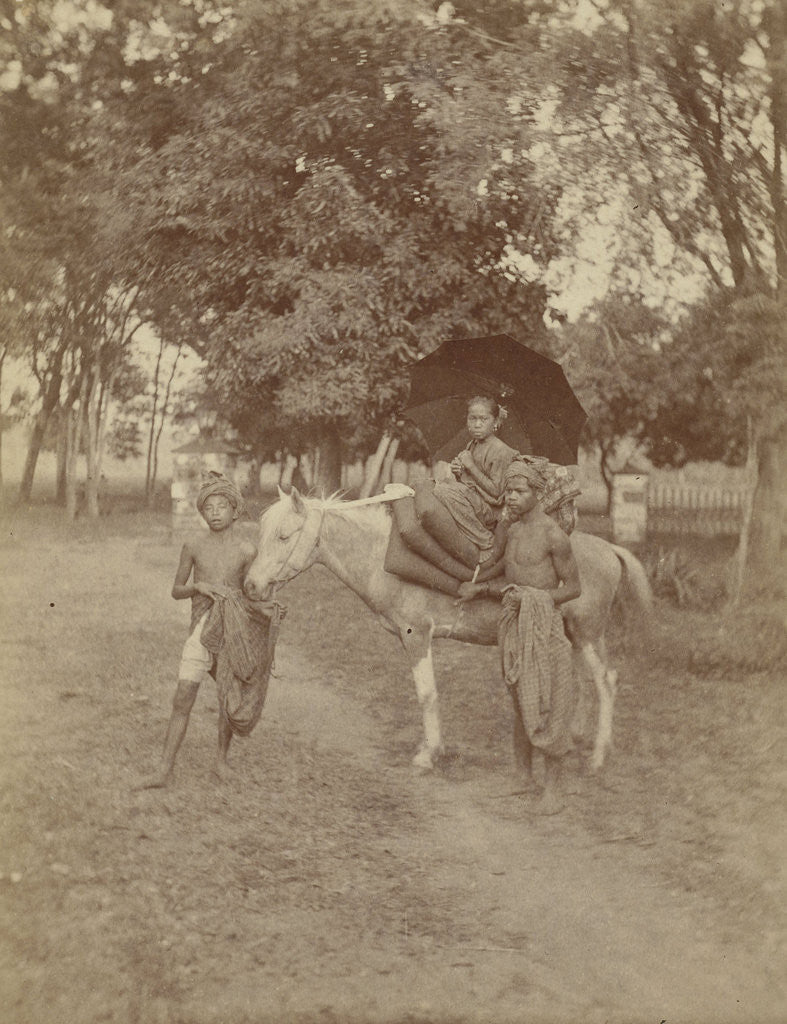 Detail of Buginese princess on horseback by Anonymous
