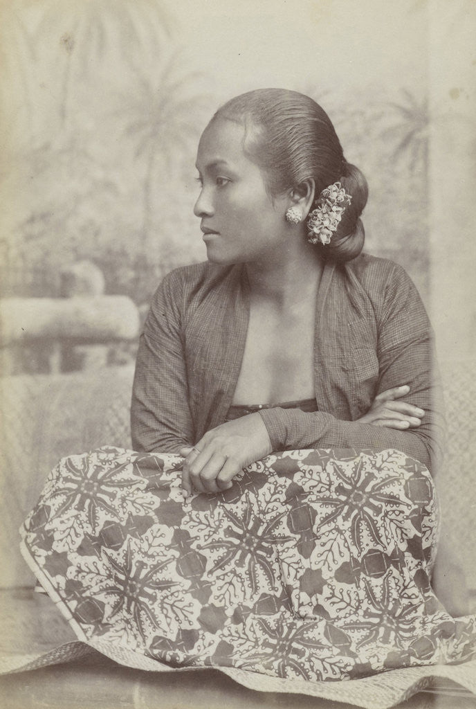 Detail of Studio portrait of a seated woman Java, Indonesianese, Indonesia by Anonymous