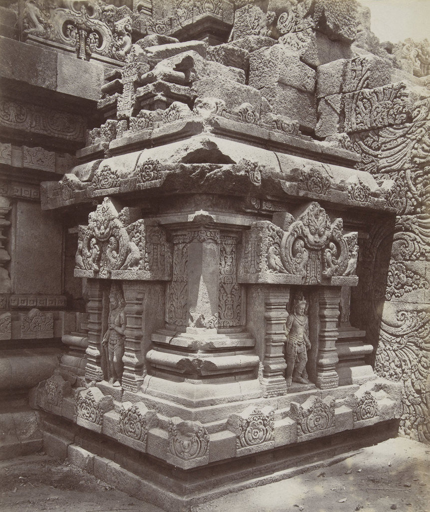Detail of Corner Temple at the northern staircase of the Shiva temple of Prambanan temple complex Indonesia by Kassian Cephas