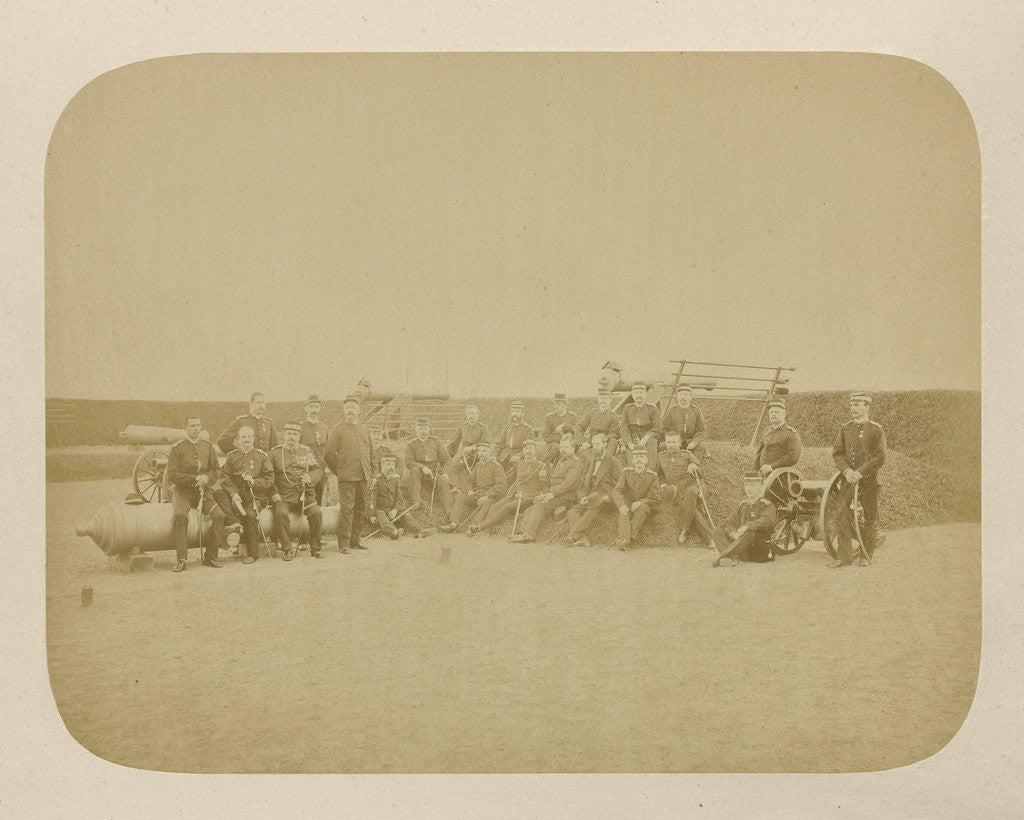 Detail of Group portrait of officers of the Dutch army stationed in Ambon, Indonesia by Anonymous