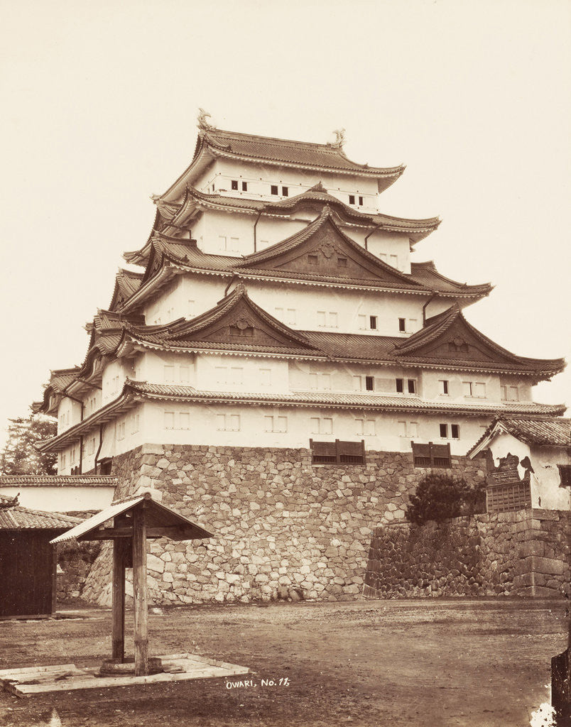 Detail of View of a temple in Owari Japan by Anonymous