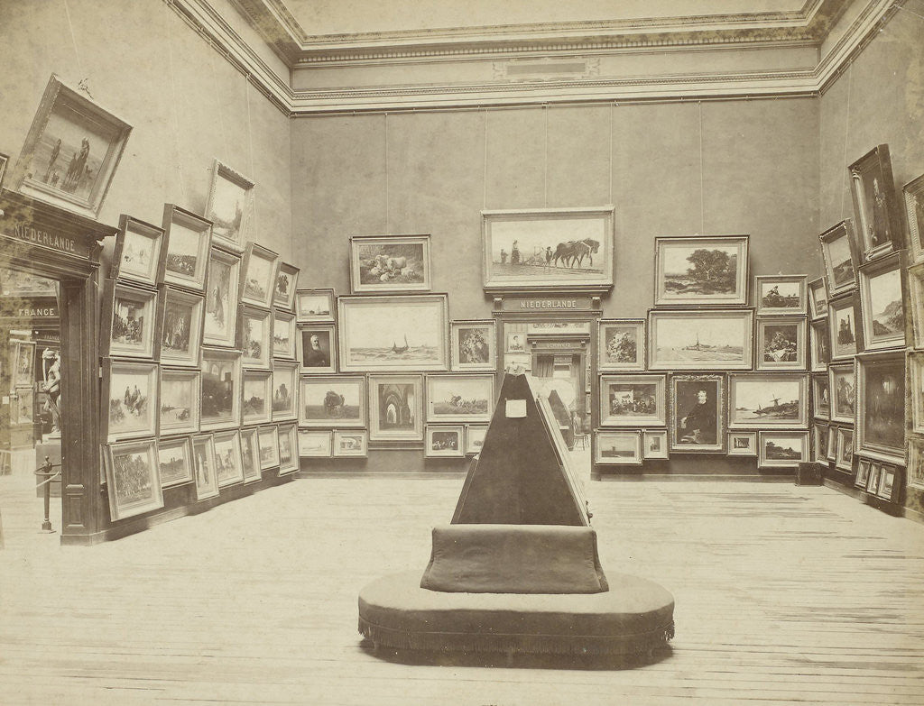 Detail of Hall with Dutch paintings at the World Exhibition in Vienna in 1873 by Anonymous