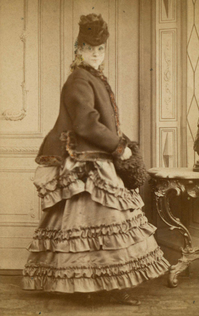 Detail of Portrait woman at table by Maurits Verveer