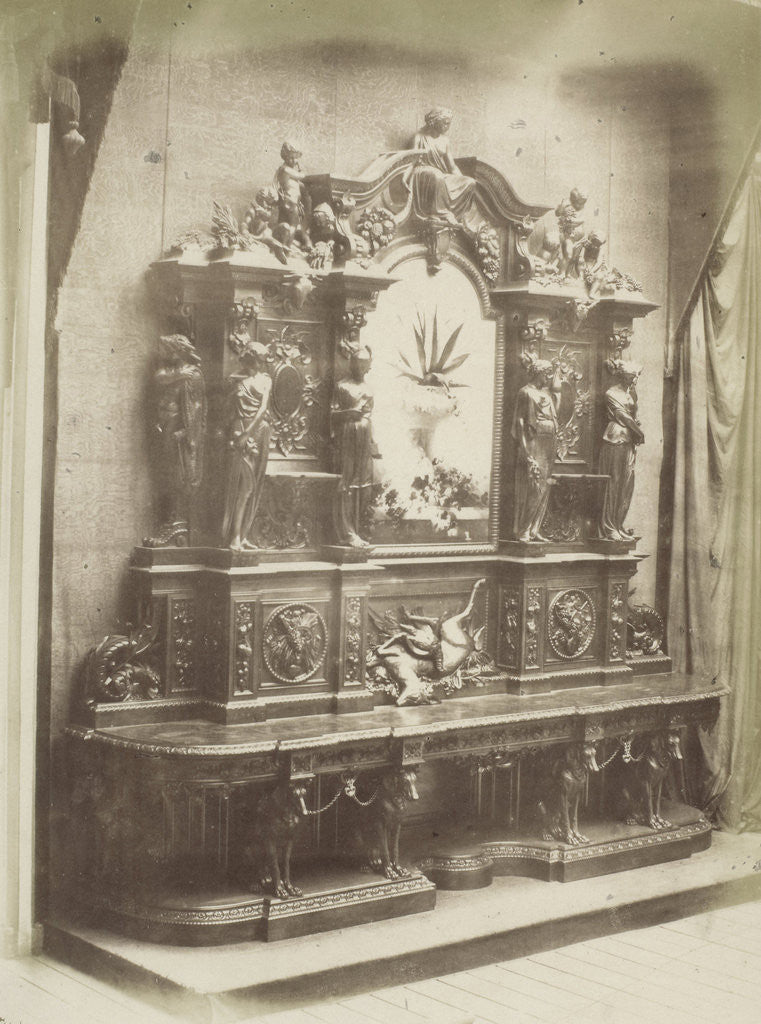 Detail of Carved Walnut Sideboard by C.M. Ferrier & F. von Martens