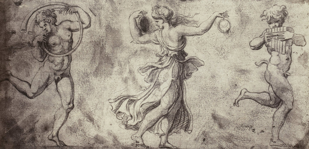 Detail of Drawing Raphael from Windsor Castle, dancing and making music Bacchae by Charles Thurston Thompson