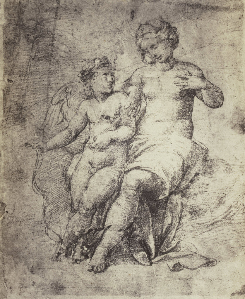 Detail of Raphael drawing from Windsor Castle, Mary with Jesus by Charles Thurston Thompson