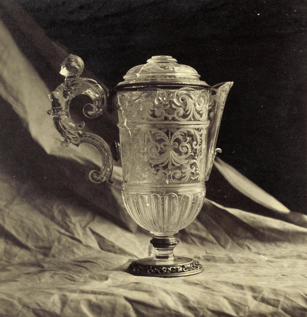 Detail of crystal decanter engraved with feminine handle, from the Louvre by Charles Thurston Thompson