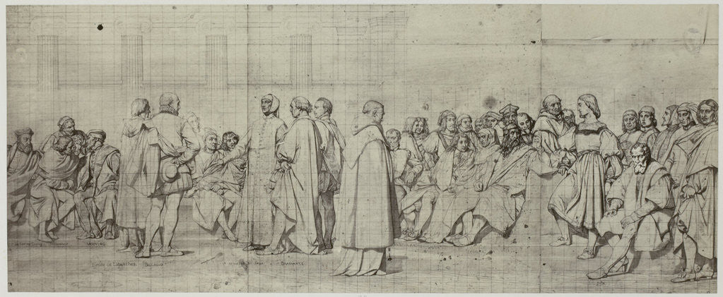 Detail of Cartons de l'hemicycle du Palais des Beaux-Arts by Paul Delaroche