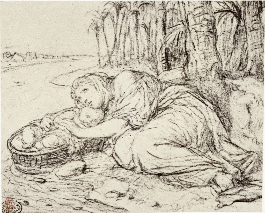 Detail of La mere de Moise by Paul Delaroche