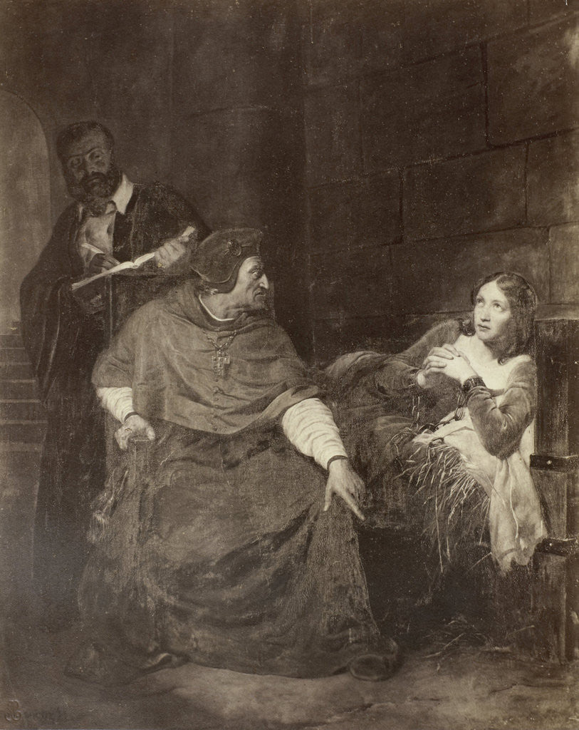 Detail of Joan of Arc, Jeanne d'Arc malade est interrogee dans sa prison by Paul Delaroche