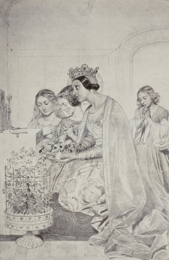 Detail of Sainte Amelie, reine de Hongrie by Paul Delaroche