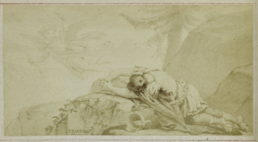 Detail of Virgil scene from the Bucolica, crying man by F. Barrias