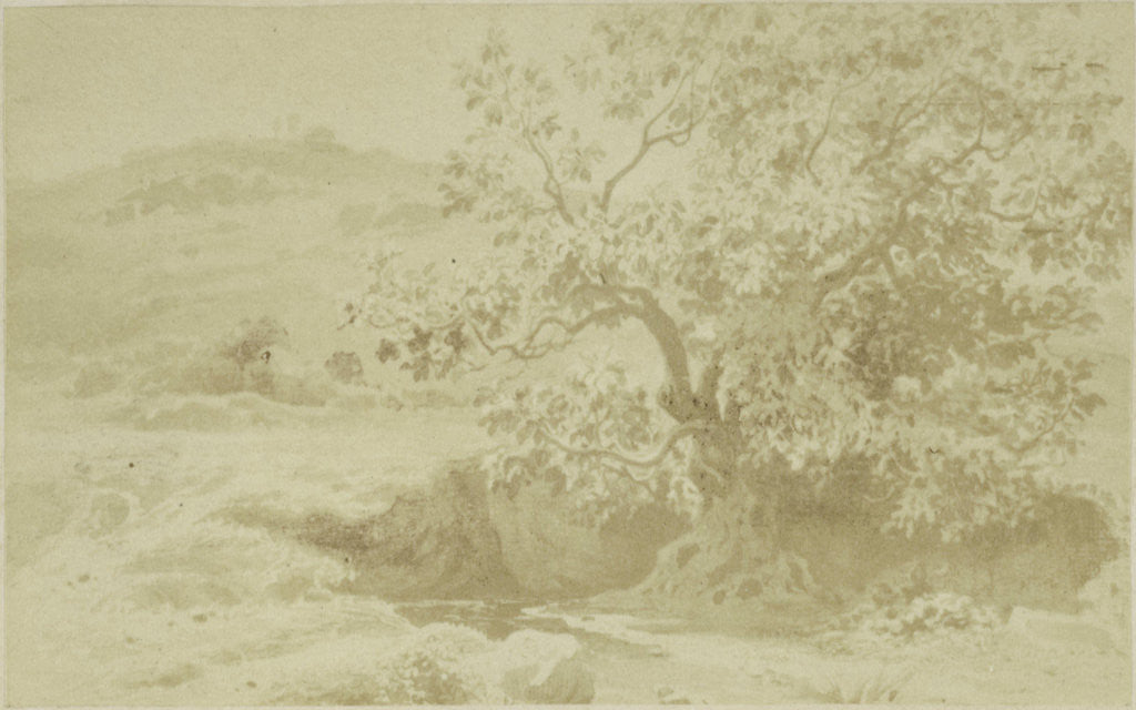 Detail of Horace, landscape Fontaine de L'Orantini by Anonymous