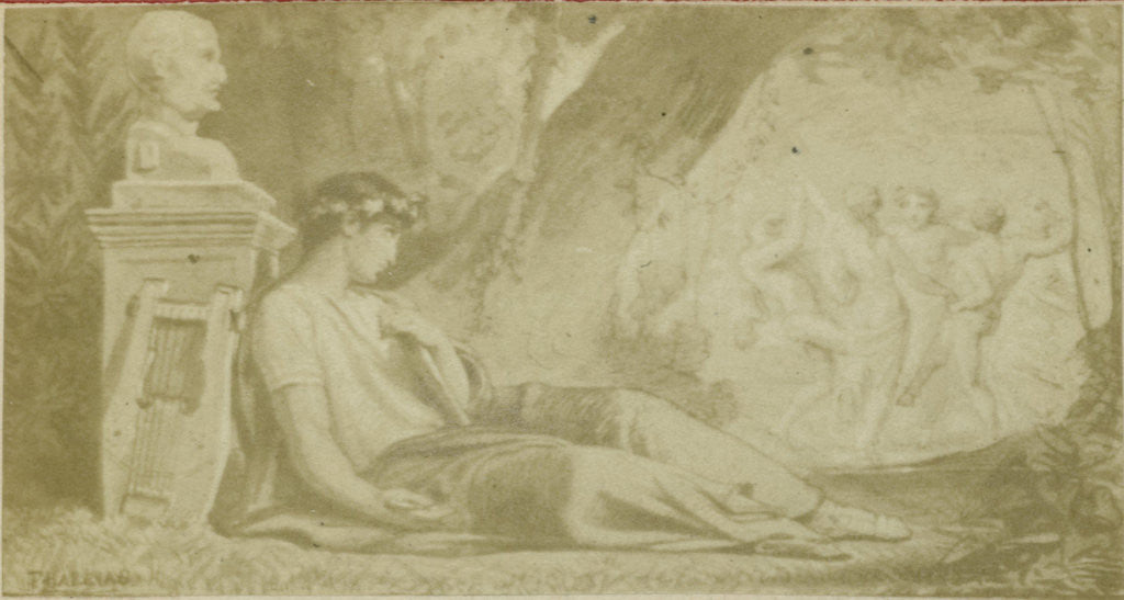 Detail of Quinti Horatii Flacci Carminum god with winch muses by Anonymous