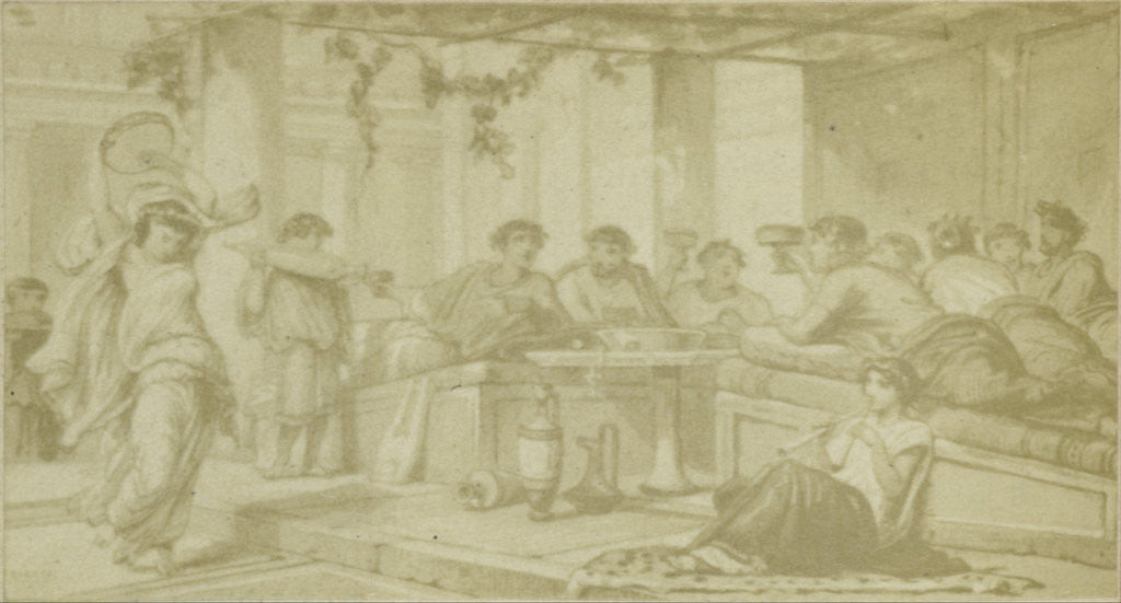 Detail of Quinti Horatii Flacci Carminum, gods banquet with music by Anonymous