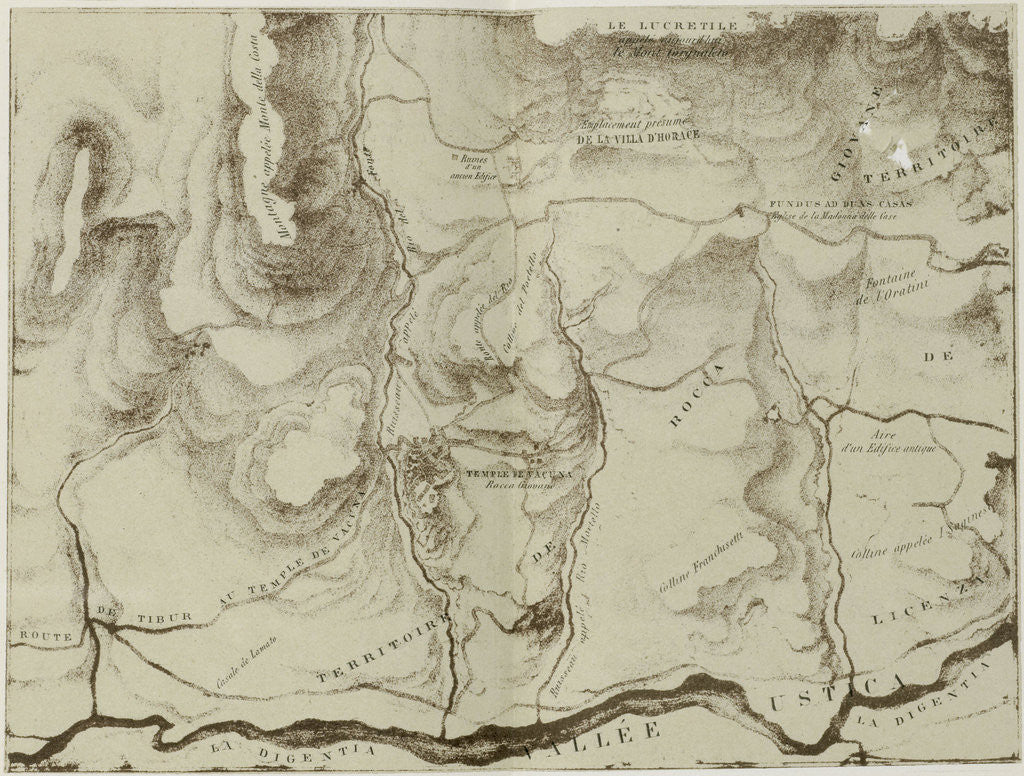 Detail of map of the Villa of Horace with surroundings by Anonymous