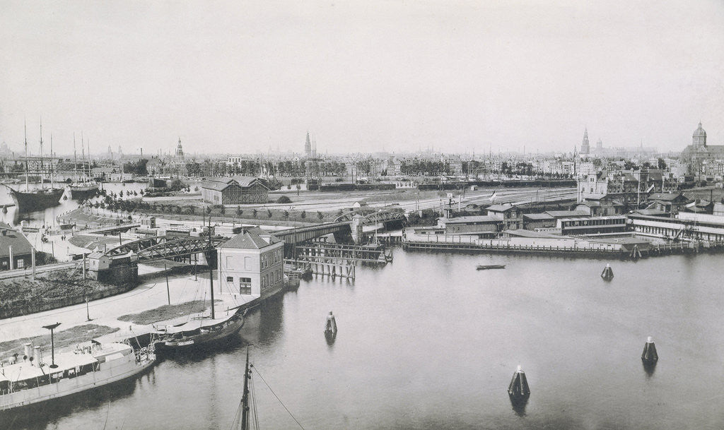 Detail of IJ Oosterdock seen from the Meteorological Institute at the head of the Oostelijke Handelskade by Gerrit Hendricus Heinen