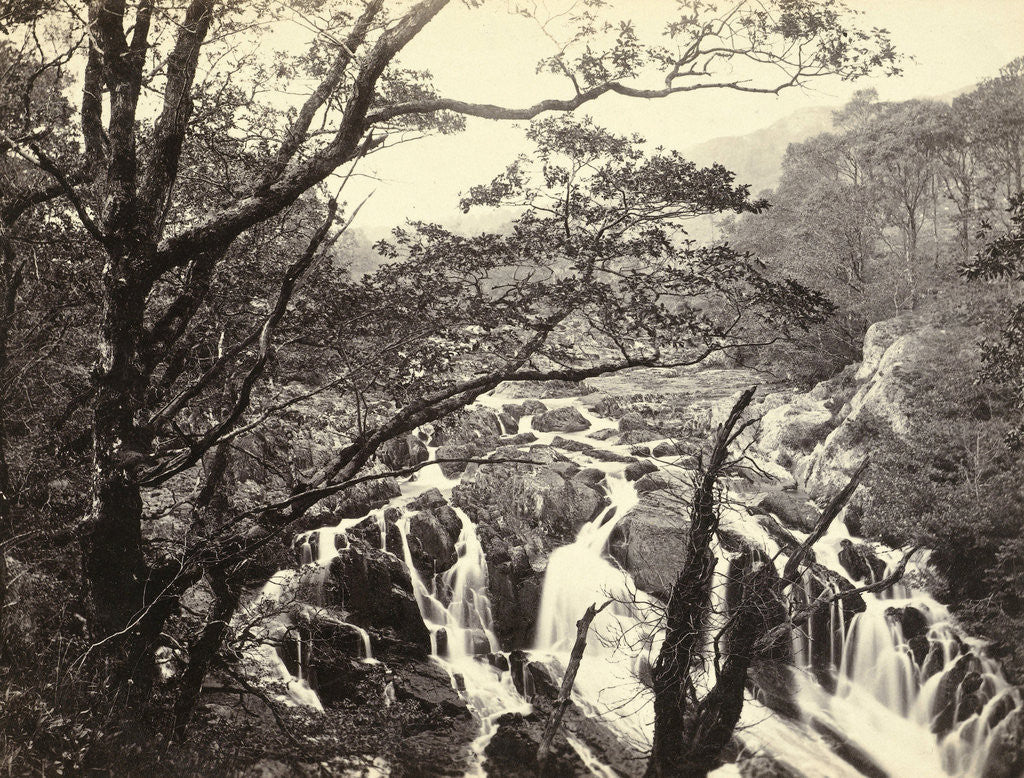 Detail of Water falls near Bettws-y-Coed in Wales UK by Anonymous