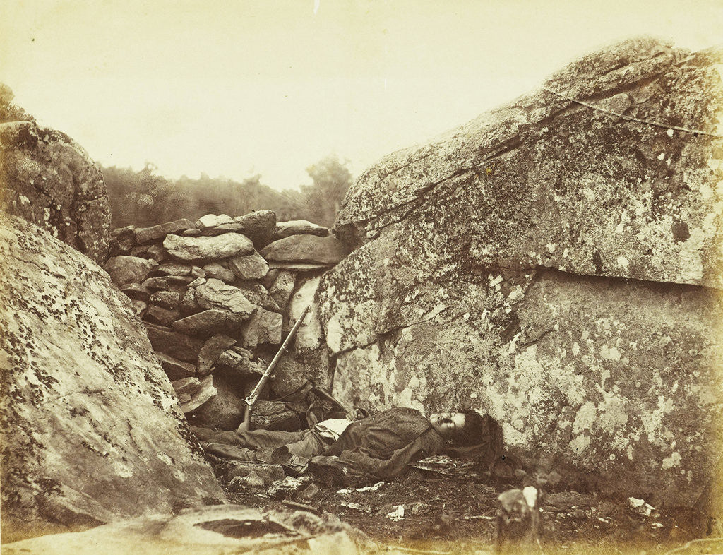 Detail of Corpse of a sniper of the southern armies by Alexander Gardner