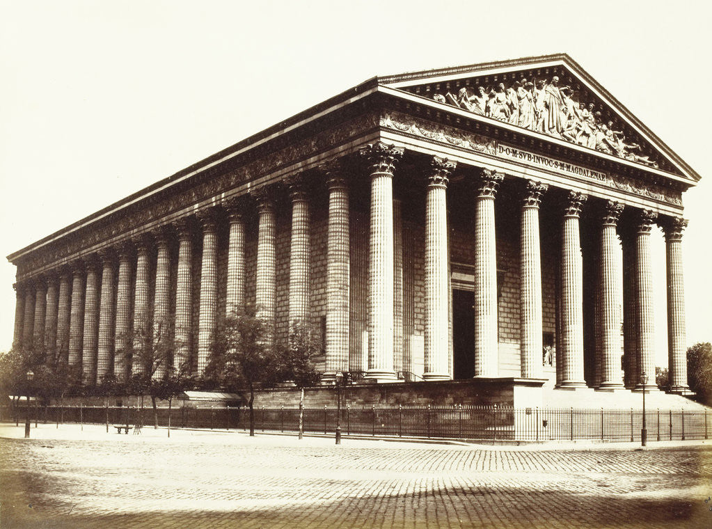 Detail of La Madeleine, Paris, France by Édouard Denis Baldus