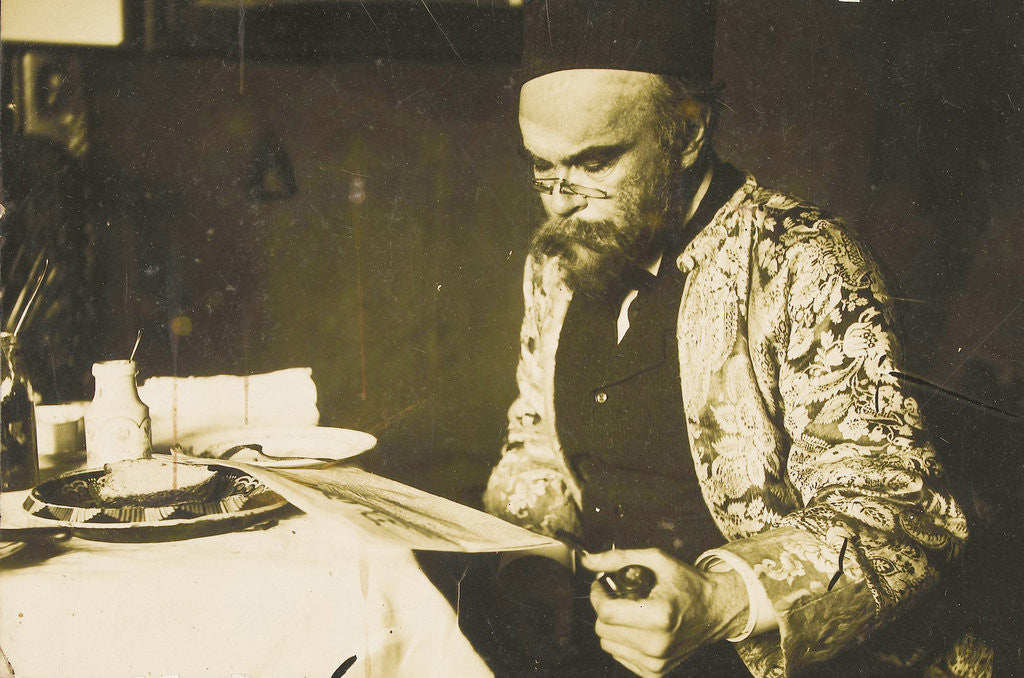 Detail of Portrait of Paul Verlaine, reading by Willem Witsen