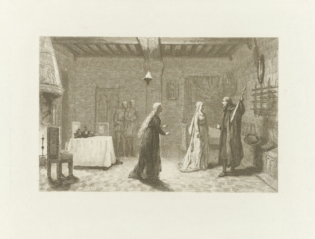 Detail of Figures in an inner room of a castle by Jacob Taanman