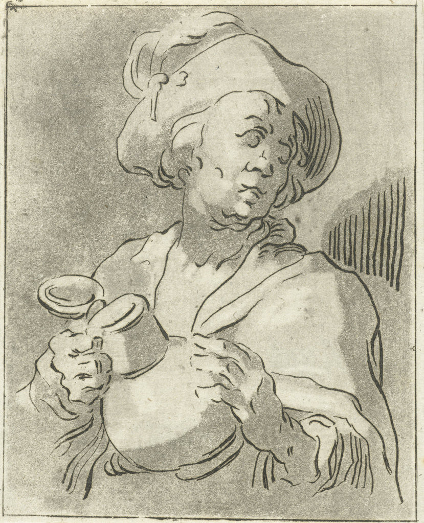 Detail of Man with pitcher, Anthonie van den Bos by Abraham Bloemaert