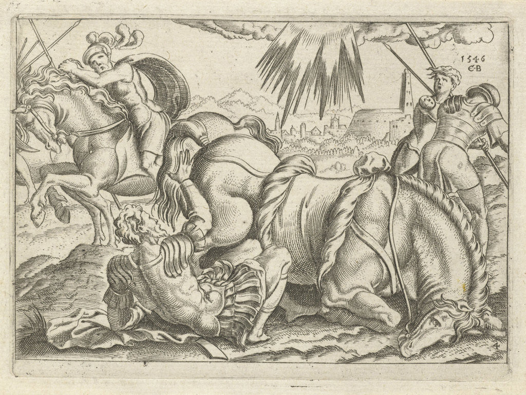 Detail of Conversion of Saint Paul by Cornelis Bos