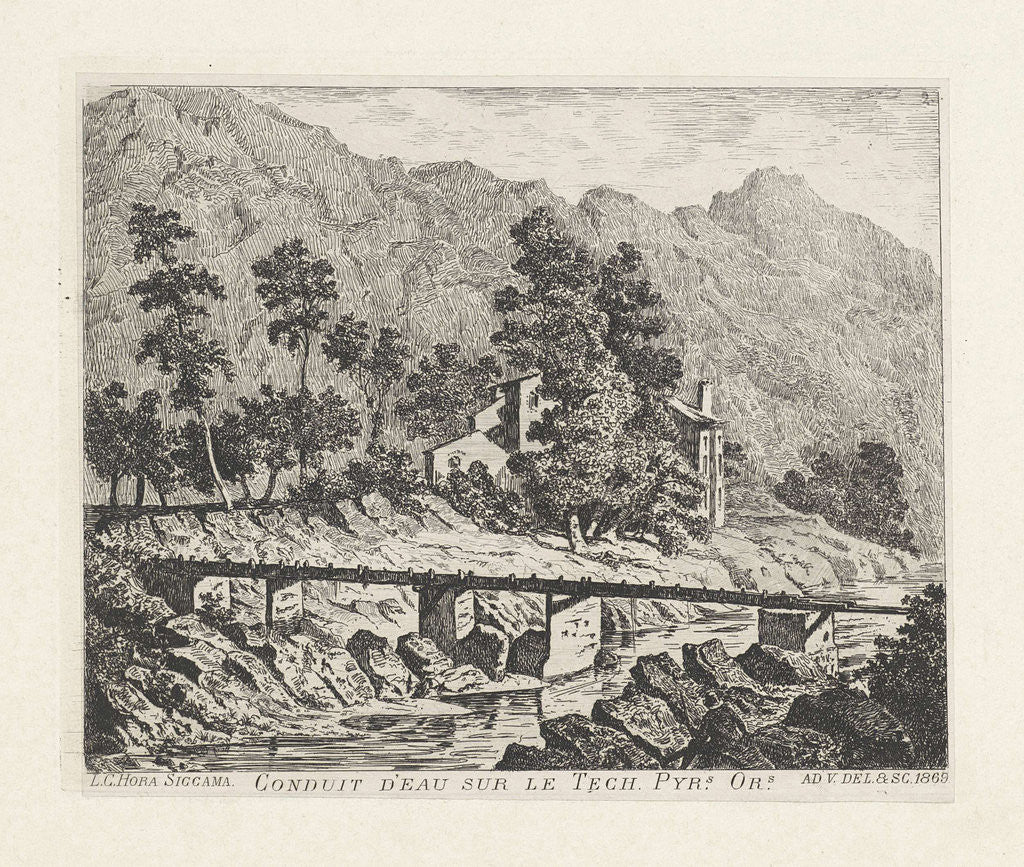 Detail of Water in the valley of the Tech by Louis Charles Hora Siccama