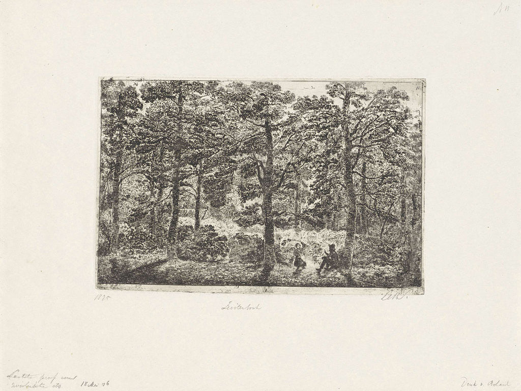 Detail of Man with a child in the forest by Louis Charles Hora Siccama