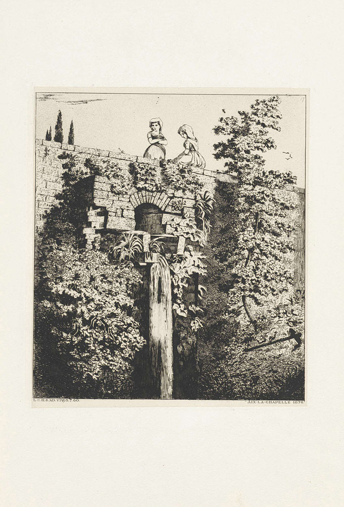 Detail of City Wall in Aachen, Germany by Louis Charles Hora Siccama