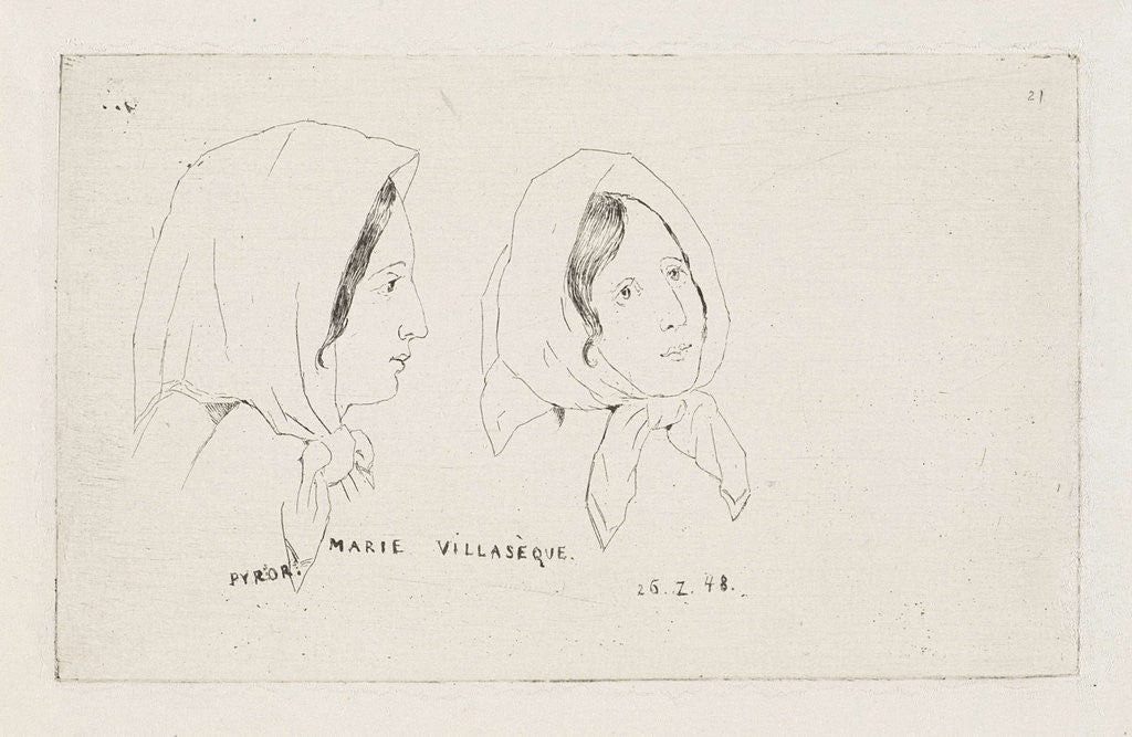 Detail of Marie Villasèque by Louis Charles Hora Siccama