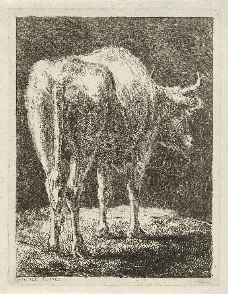 Detail of Cow in a landscape by Jabez Heenck