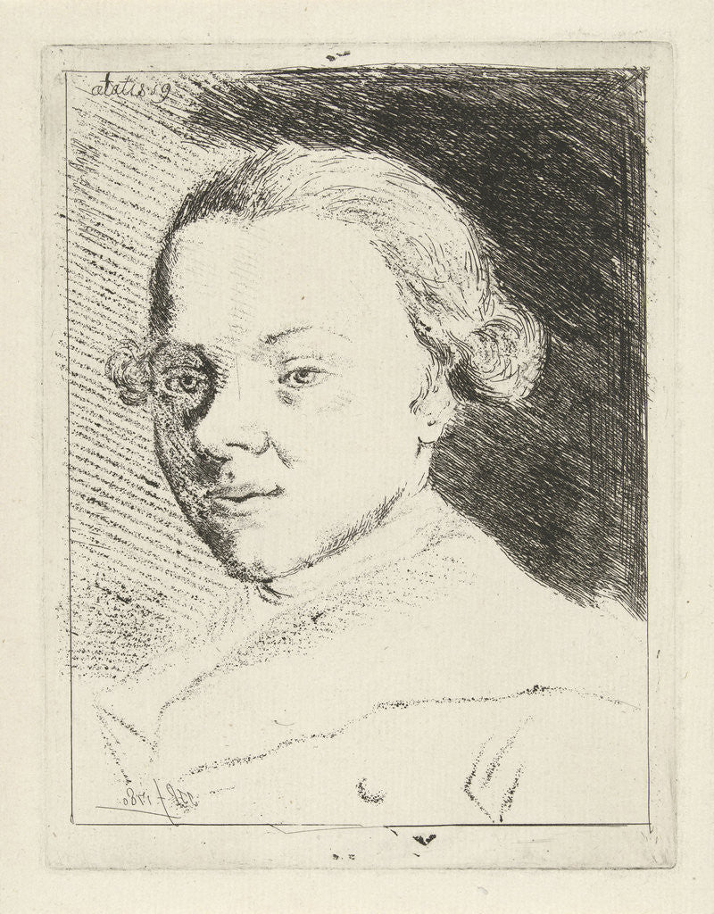 Detail of Self-portrait of Jabez Heenck by Jabes Heenck