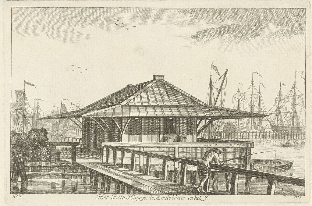 Detail of Bothuisje Amsterdam in the IJ by Hendrik van Hilten