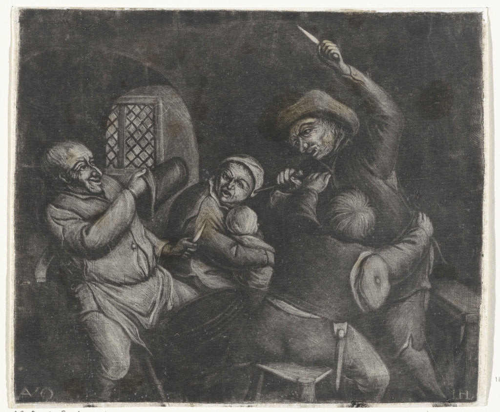 Detail of Men Fighting by Jacob Hoolaart