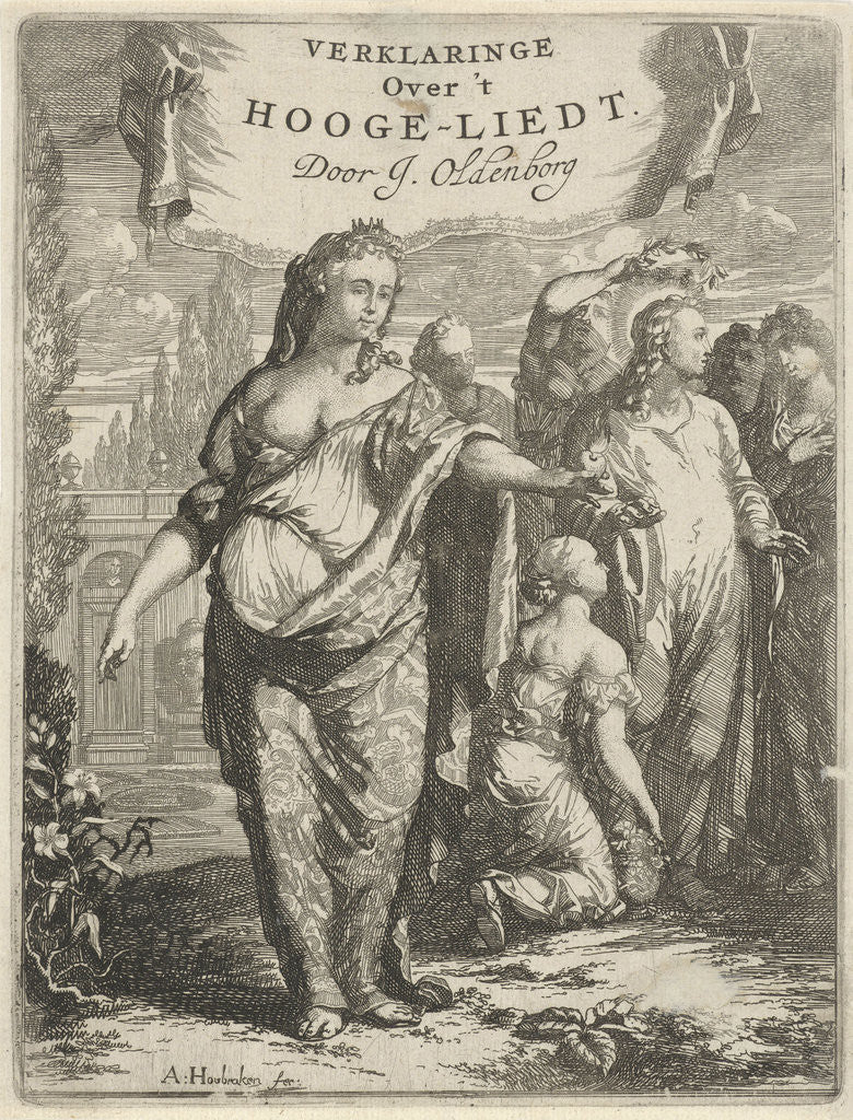 Detail of Love personified and praised Christ by Simon onder de Linde