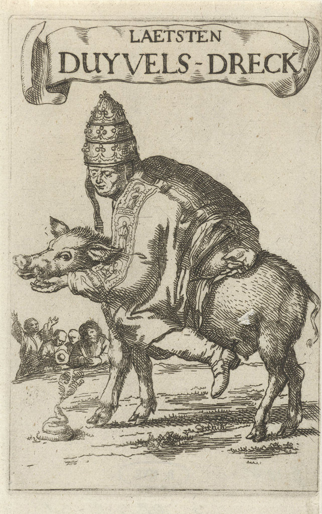 Detail of Pope on a pig by Simon onder de Linde