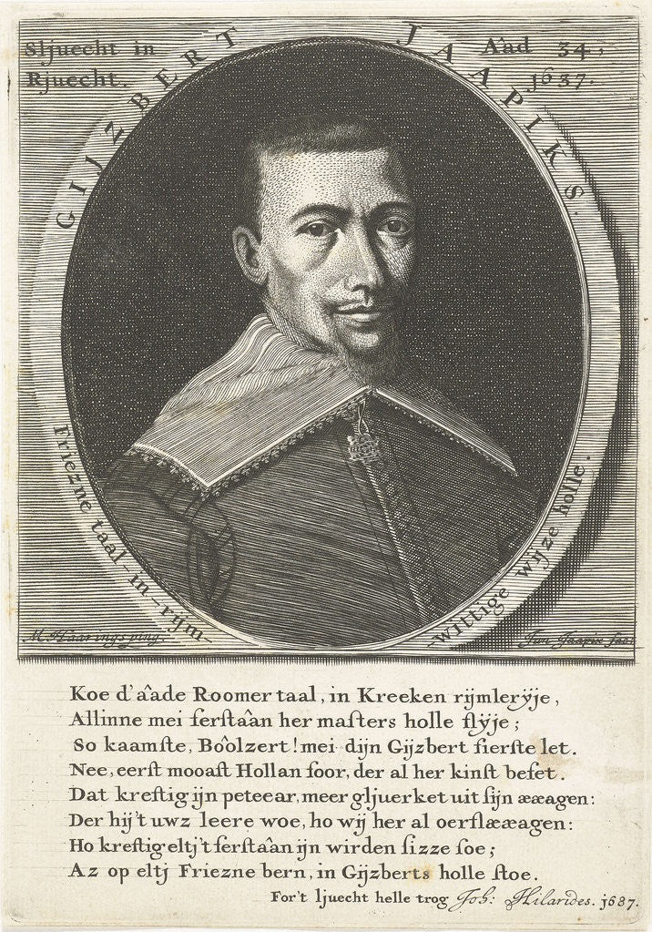 Detail of Portrait of Gijsbert Japiks by Johannes Hilarides