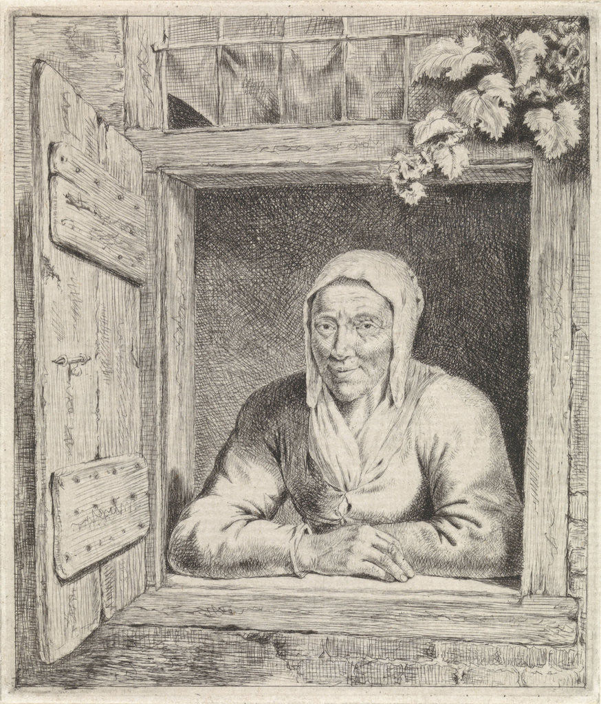 Detail of Woman in window by Johannes Christiaan Janson