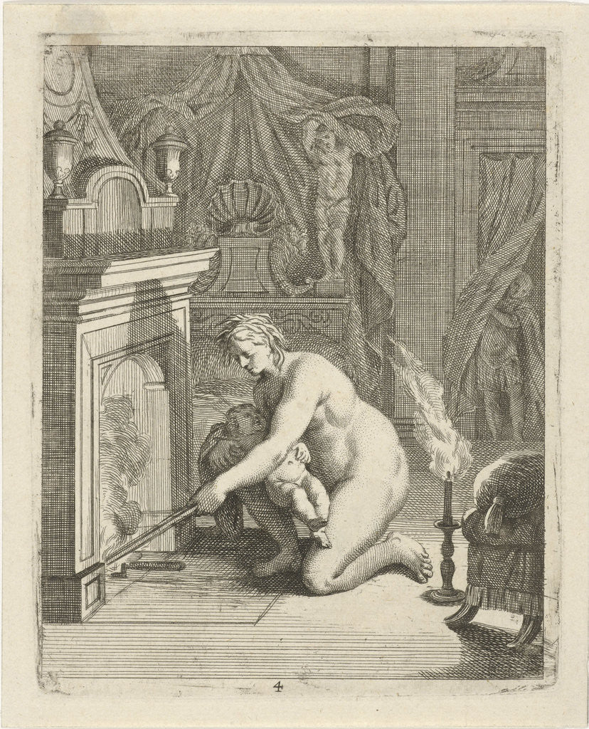 Detail of Thetis Achilles stops in fire, J. Alexander Janssens by Victor Honoré Janssens