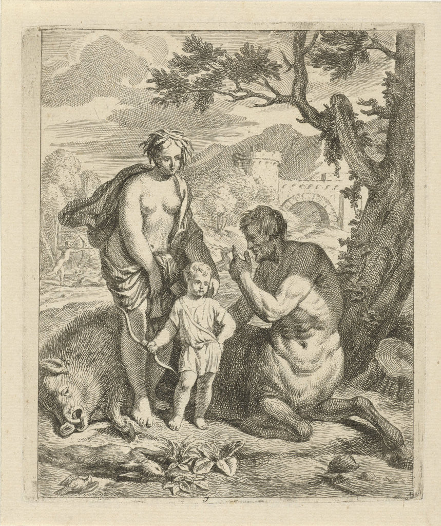Detail of Achilles taught by Chiron, J. Alexander Janssens by Victor Honoré Janssens